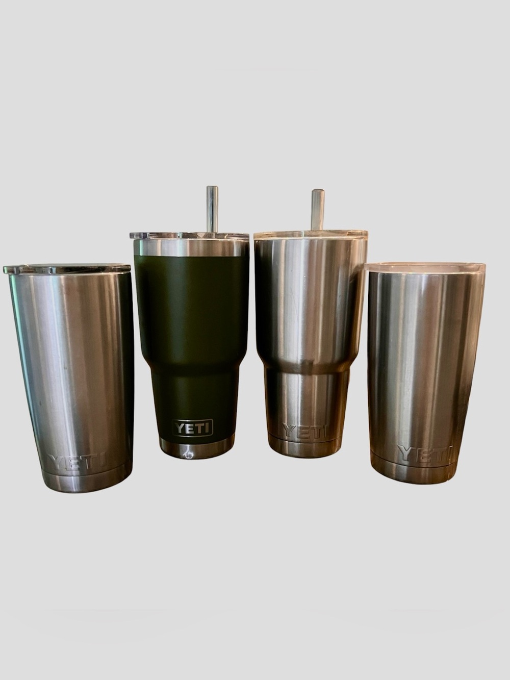 Yeti Bundle - (2) 30 oz and (2) 20 oz - Stainless Steel and Olive Green